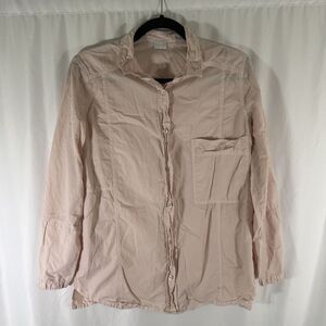 Poetry Blouse Women's 2 Pink Button Up Long Sleeve Silk Cotton Blend Collared